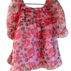 Charming Pink Floral Kids Dress